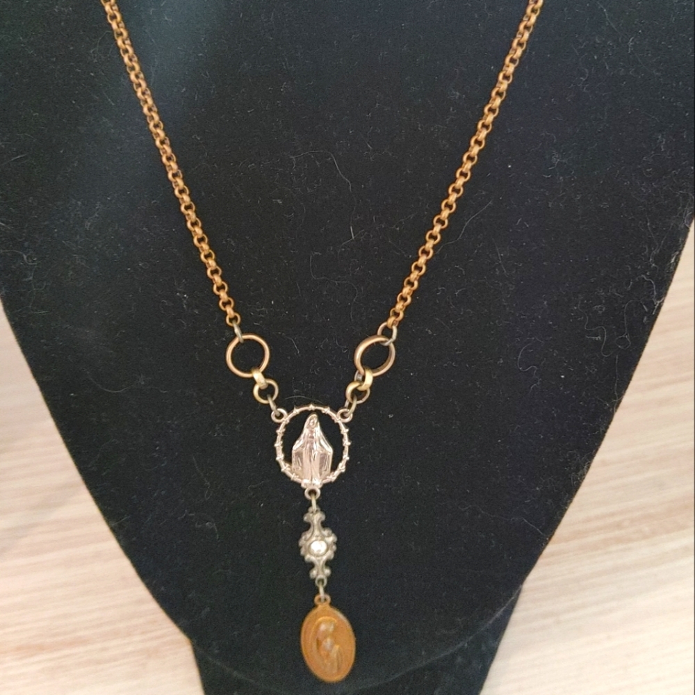 Angel Court Virgin Mary Necklace